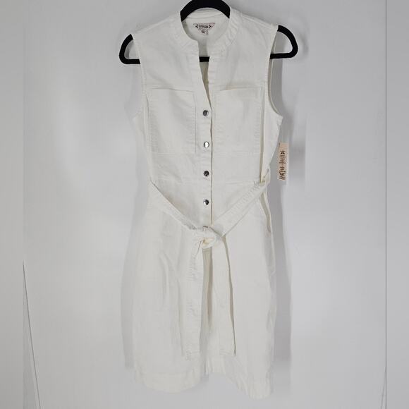 Nanette Lepore White Denim Button Down Mini Dress XS - Picture 1 of 8